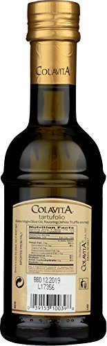COLAVITA FLAVORED EVOO – TARTUFOLIO CONDIMENT, WHITE TRUFFLE FLAVORED EXTRA VIRGIN OLIVE OIL, 8.5OZ GLASS BOTTLE