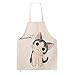 Cat Pattern Apron for Women,Cute Cartoon Apron,Kitchen Apron,Burlap Cotton Men or Women Apron for Cooking Baking BBQ