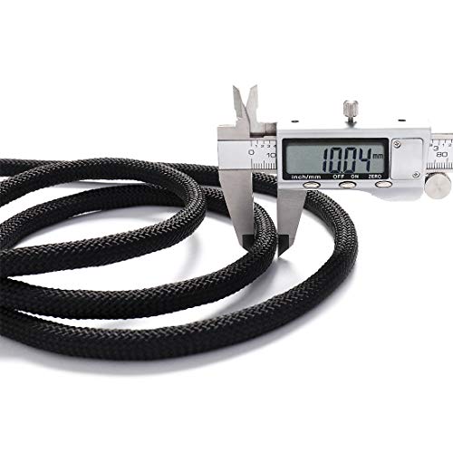 GINEE 10mm Static Outdoor Rock Climbing Rope with Carabiner 50FT Black,Rescue Grappling Lifeline Escape Descender Abseiling Rope,Magnet Fishing Rope,Arborist Tree Climbing Gear with Safety Ropes