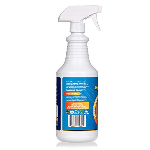 Sheiner's Wood Floor Care Spray, Professional Grade, Super Formula for Deep Cleaning of Hardwood, Laminate Flooring, and Furniture, pH Neutral and Non Toxic, 32 Oz