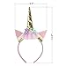 Unicorn Headband Horn Flowers Ears Headbands Gold Glitter Hair Hoop Girls Kids Party Decoration Headdress Cosplay Costume Headwear Halloween Makeup Spiral Crown Handmade Headpiece