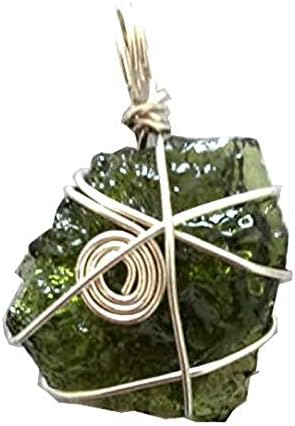 Moldavite Pendant by The Gram - Natural raw Rough- Tektite Pieces Natural Unheated Healing Gemstone from Czech Republic (125 Carats)