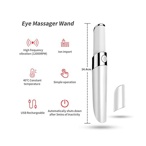 JIANNZT-Eye-Massager-Wand-Sonic-Vibration-Electric-Eye-Massage-with-Heat-for-Dark-Circles-Puffiness-and-Eye-Fatigue-USB-Rechargeable-Eye-Roller-Skin-Care-Beauty-Tool-White JIANNZT Eye Massager Wand, Sonic Vibration Electric Eye Massage with Heat for Dark Circles, Puffiness and Eye Fatigue…