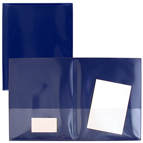 StoreSMART Navy Blue Plastic Archival Folders 5-Pack - Letter-Size Twin Pocket - (R900NB5)