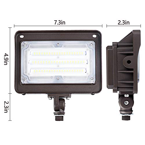 CINOTON 50W LED Flood Light Outdoor, IP65 Waterproof Led Flood Light with Knuckle Mount 5500 Lumen (250W Equivalent) 5000K Daylight LED Flood Light for Yard Garden Garage DLC&ETL Listed