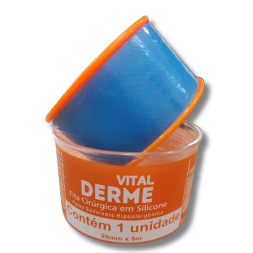 Fita Cirúrgica de Silicone 25mm x 5m Vital Derme | Adesivo Hipoalergênico para Cicatrizes e Queloides | Impermeável, Reposicionável e Suave para Peles Sensíveis