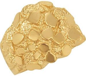 18k Yellow Gold, , Men's Nugget Ring, Custom sizes available