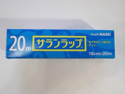 Short Size Blue Box Saran Wrap Clear Plastic Food Storage Cling Film 5.9 inches wide X 65.6 feet long (15 cm X 20 Meters). Made In Japan by Asahi Kasei