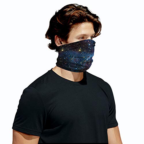 Unisex Outdoor Cycling Face Cover - Starry Sky Magic Turban Multipurpose Scarf Half Face Sports Balaclavas (Blue-Starry Sky)