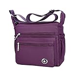 Fabuxry Shoulder Bag for Women Casual Messenger Bags Nylon Handbags Purses Cross Body Bags (Purple)