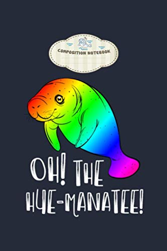 Composition notebook: hue manatee funny vintage sea cow gift - 50 sheets, 100 pages - 6 x 9 inches