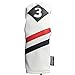 Majek Retro Golf Headcovers White Red and Black Vintage Leather Style 1 & 3 Driver and Fairway Head Cover Fits 460cc Drivers Classic Look