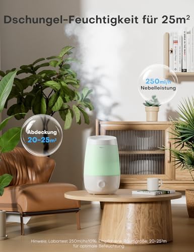 2.5L Luftbefeuchter Schlafzimmer 250ml/h 25H Ätherisches Öl Diffusor