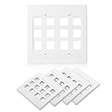 Cable Matters 5-Pack 12-Port Double Gang Wall Plate for Keystone Jack in White