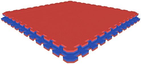 Alessco JSF1MRDRB0606 Jumbo Reversible SoftFloors Tile Set, 1m x 1m x 7/8", Red/Royal Blue