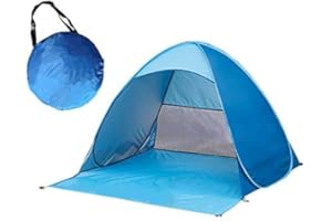 UPF 50+ Easy Pop Up Beach Tent Sun Shelter 2-3 Person Instant Automatic Portable Baby Canopy Cabana Sun Shade Umbrella (Blue)