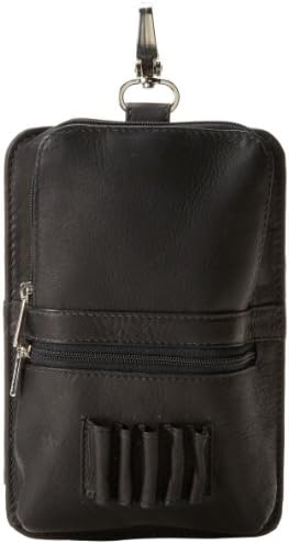 Piel Leather All In One Golf Pouch, Black, One Size Piel Leather All In One Golf Pouch, Black, One Size