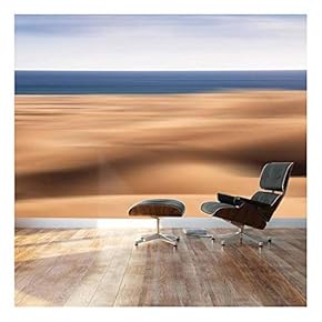 Blurred Out Desert with Ocean peaking on The Background - Landscape - Wall Mural, Removable Sticker, Home Decor - 66x96 inches