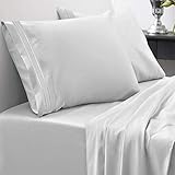 Sweet Home Collection 1800 Thread Count Egyptian Quality Brushed Microfiber 4 Piece Deep Pocket Bed Sheet Set, King, Silver