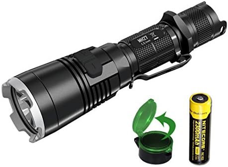 Nitecore MH27 1000 Lumens Compact Tactical LED Flashlight with Rechargeable 18650 Battery, Flip-to-Side Green Filter, and Lumen Tactical Adapters