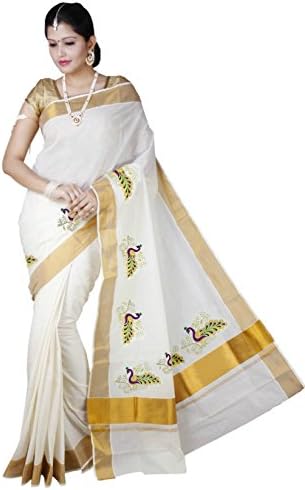 Atex Women's Cotton Zari Saree with Blouse Piece