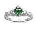 CHOOSE YOUR COLOR Sterling Silver Claddagh Heart Promise Ring