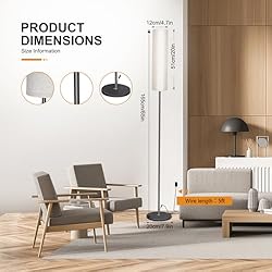 cozywarm LED Floor Lamp with Linen Shade and Remote