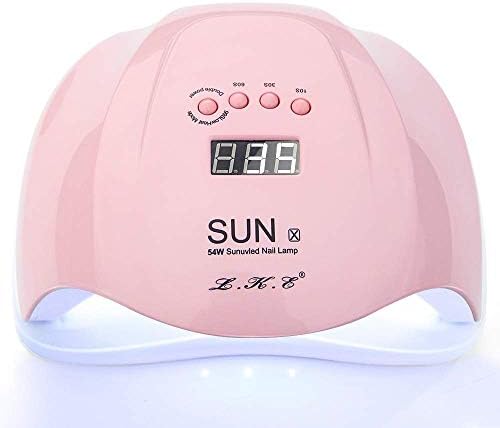 Wisdompark UV Nail Lamp 54W LED Nail Dryer Lamp Professional Led UV Nail Lamp,Nail Curing Lamp Gel Nail UV Light with 36 Dual LED UV Beads IR Sensor Gel Nail Polish UV Light for Gel Nails（Pink）