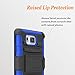 Galaxy Alpha Case, Combo Shell Cover Kickstand with Built-in Holster Locking Belt Clip+Circle(TM)Touch Screen Pen And Screen Protector-Blue