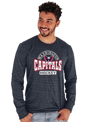 Washington Capitals NHL Officially Licensed Tri-Blend Long Sleeve T-Shirt Beard…