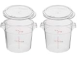 Cambro RFSCW1135 Camwear Clear Round 1 Qt Storage Container with Clear Round Lid RFSCWC1135, pack of 2
