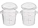Cambro RFSCW1135 Camwear Clear Round 1 Qt Storage Container with Clear Round Lid RFSCWC1135, pack of 2