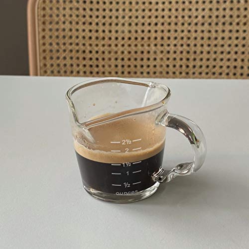 ZYLBDNB Zuckerdose milchkännchen Set Glas-Konzentrat Kaffeetasse mit Skala, Kreativer Kaffee-Milch-Creamer Krug mit…