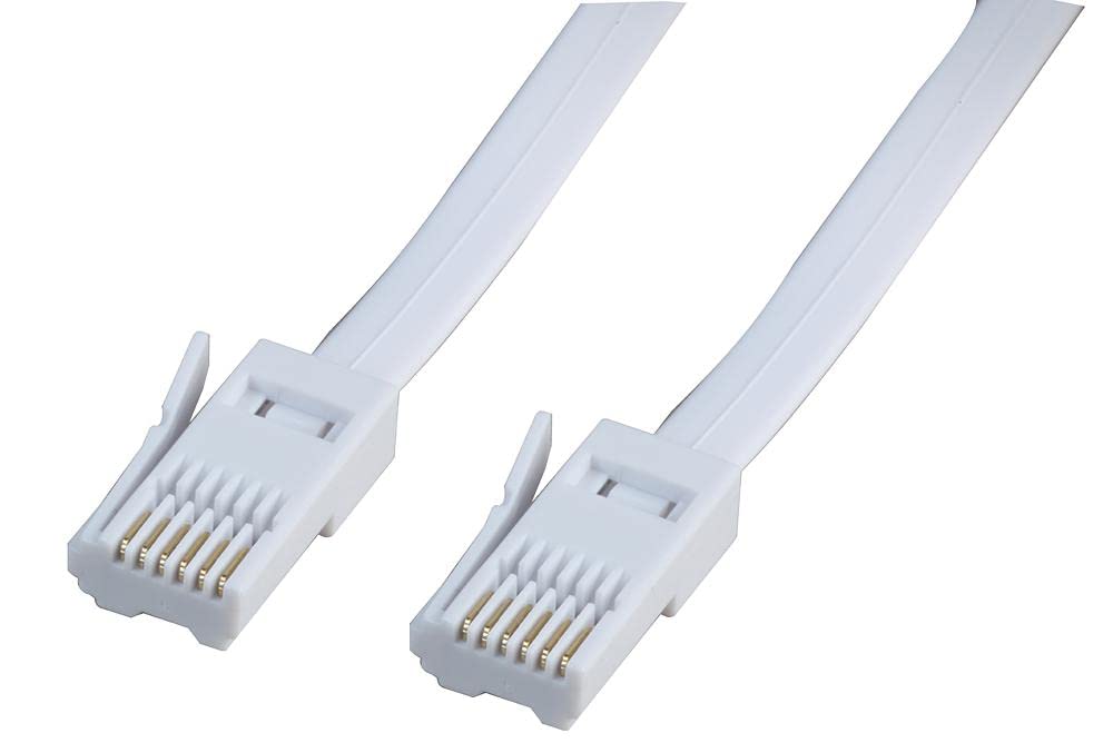 PRO SIGNAL 15m BT Plug to Plug (BT631A) Telephone Lead – White – PSG04195