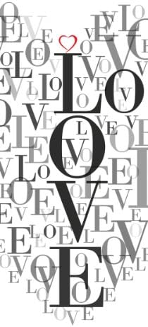 Platin Art Home Decorative Room Divider, 3-Feet 3-Inch by 7-Feet 10-Inch, Love