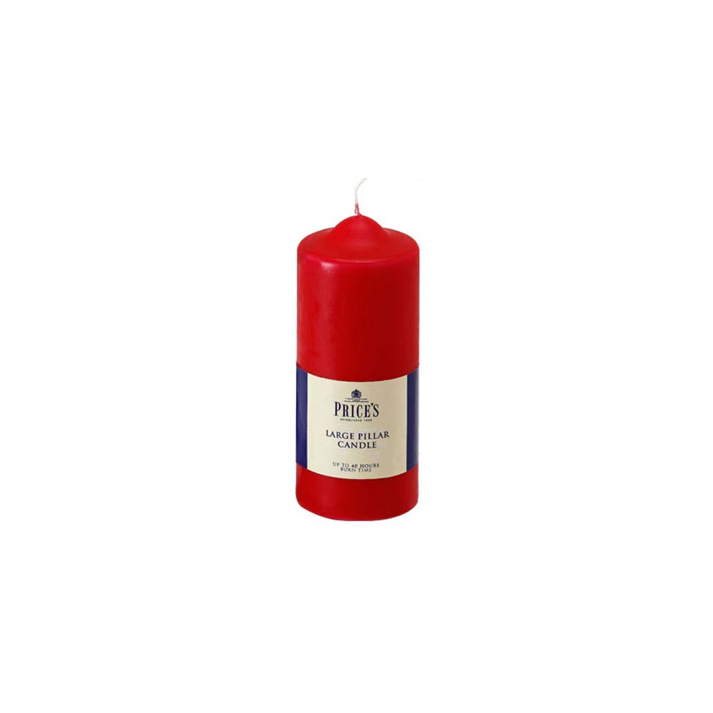 Price's Candles - 6" Red Pillar Candles - Smokeless Burn - Unscented - Slow Burning - Non-Drip - Multi-Purpose — image 1