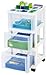IRIS USA 3 Drawer Rolling Storage Cart with Organizer Top, White