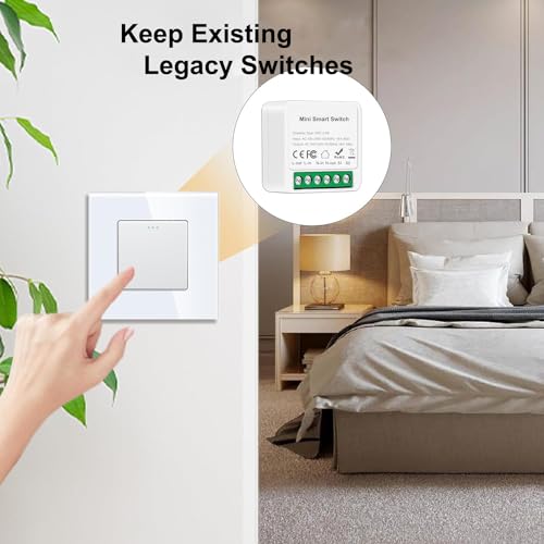 Redare Alexa wifi smart switch module,Mini Smart Relay Switch,16A Universal Breaker Timer Switch Works with Alexa/Google Home Assistant,Voice Control,Timer Function (Tuya 1 Gang, 6 pack)