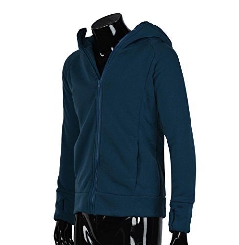 Gillberry Men's Winter Hoodie Warm Hooded Coat Jacket Outwear Sweater Slim Tops (S, Blue)
