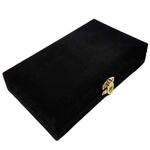 Domino Double Six - Black & White Two Tone Tile Jumbo Tournament Size w/Spinners in Deluxe Velvet Case