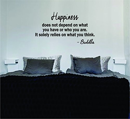 Decal Jewelry Buddha Happiness Quote Decal Sticker Wall Art Vinyl Design Inspirational