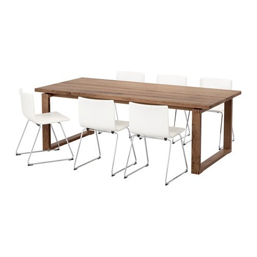 Ikea Table and 6 chairs, brown, Kavat white 4204.11520.1034