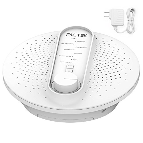PICTEK White Noise Machine, PICTEK 24 Soothing Sleep Therapy Sound Machine with Playing All Night Or Other Timer Option, Sound Spa Relaxation Machine for Baby, Adult and Traveler (Adapter Included)