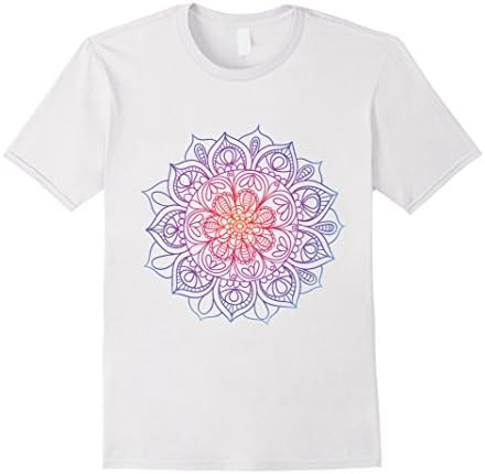 Men's Rainbow Mandala Yoga Shirt Large White