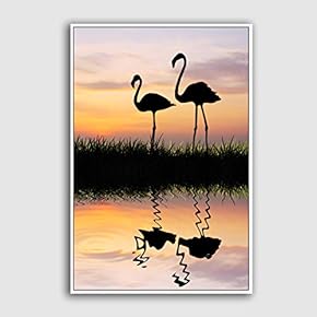 Framed Canvas Home Artwork Decoration Silhouette Canvas Wall Art for Living Room, Bedroom - 16x24 inches