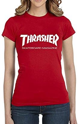 Damiloye A0400 Thrasher Printed Cotton Womens Slim Fit T-Shirt Funny T Shirt