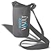 WaterVault Neoprene Bottle Holder, Adjustable Detachable Strap, Shoulder Sling & Hand Carrier - Grey Regular