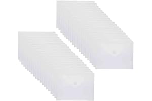 YESSART 9x7 Clear Plastic Envelopes Hook Loop Closure Receipt Stickers Storage Holder 40 Pack