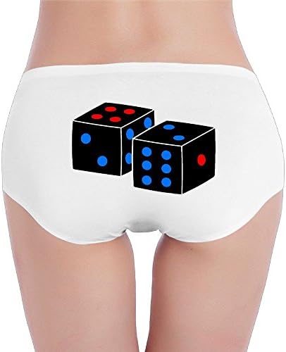 Nakgn Womens LAS Vegas Black Dice Casino Low Waist Underwear, Cotton One Slice Forming No Trace Underpants