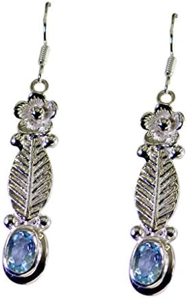 Riyo Gems Women's Topaz Silver Expressions Jewelry Jaipur L 2In Blue